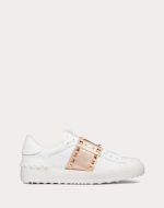 ROCKSTUD UNTITLED SNEAKER IN CALFSKIN LEATHER WITH METALLIC STRIPE - Image 6